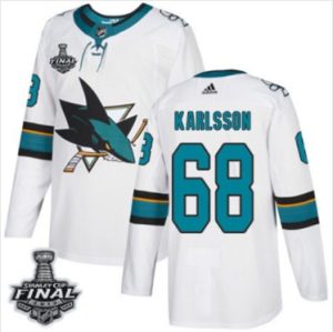 Maend-Sharks-68-Melker-Karlsson-Hvid-2019-Stanley-Cup-Final-Stitched