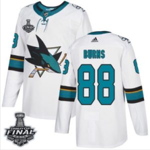 Maend-Sharks-88-Brent-Burns-Hvid-2019-Stanley-Cup-Final-Stitched