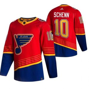 Maend-St.-Louis-Blues-Troeje-Brayden-Schenn-10-2022-Reverse-Retro-Roed-Authentic