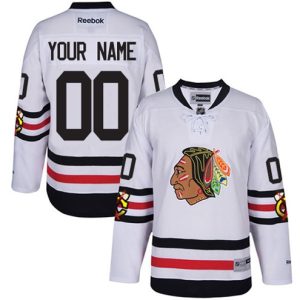 NHL-Chicago-Blackhawks-Tilpasset-Troeje-Reebok-2017-Winter-Classic-Hvid