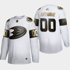 NHL-Tilpasset-Anaheim-Ducks-Troeje-Hvid-Golden-Edition-Limited