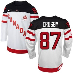Olympic-Hockey-Sidney-Crosby-Authentic-Maend-NHL-Hvid-Nike-Team-Canada-Troeje-87-100th-Anniversary