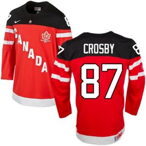 Olympic-Hockey-Sidney-Crosby-Authentic-Maend-NHL-Roed-Nike-Team-Canada-Troeje-87-100th-Anniversary