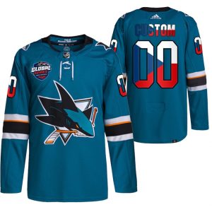 Tilpasset-San-Jose-Sharks-Troeje-2022-NHL-Global-Series-Teal-00-Tjekkiet-Challenge