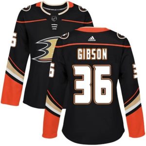 kvinder-NHL-Anaheim-Ducks-Ishockey-Troeje-John-Gibson-36-Sort-Authentic