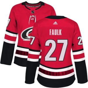 kvinder-NHL-Carolina-Hurricanes-Ishockey-Troeje-Justin-Faulk-27-Roed-Authentic