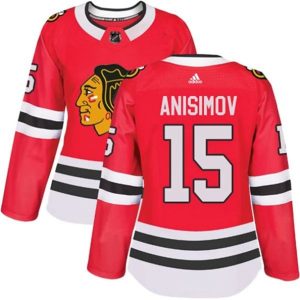 kvinder-NHL-Chicago-Blackhawks-Ishockey-Troeje-Artem-Anisimov-15-Roed-Authentic