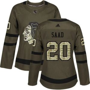 kvinder-NHL-Chicago-Blackhawks-Ishockey-Troeje-Brandon-Saad-20-Camo-Groen-Authentic