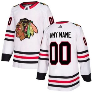 kvinder-NHL-Chicago-Blackhawks-Ishockey-Troeje-Custom-Hvid-Authentic