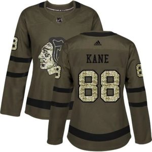 kvinder-NHL-Chicago-Blackhawks-Ishockey-Troeje-Patrick-Kane-88-Camo-Groen-Authentic