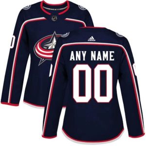 kvinder-NHL-Columbus-Blue-Jackets-Ishockey-Troeje-Custom-Navy-Authentic