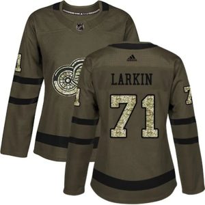 kvinder-NHL-Detroit-Red-Wings-Ishockey-Troeje-Dylan-Larkin-71-Camo-Groen-Authentic