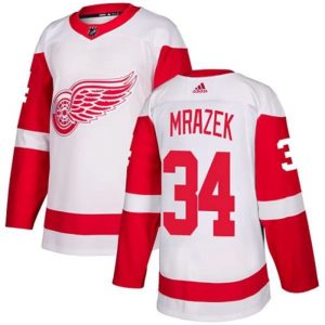 kvinder-NHL-Detroit-Red-Wings-Ishockey-Troeje-Petr-Mrazek-34-Hvid-Authentic
