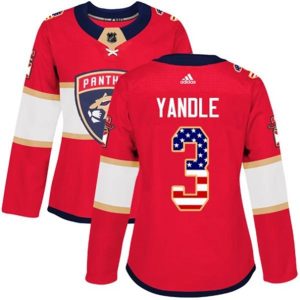 kvinder-NHL-Florida-Panthers-Ishockey-Troeje-Keith-Yandle-3-Roed-USA-Flag-Fashion-Authentic