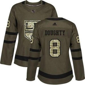 kvinder-NHL-Los-Angeles-Kings-Ishockey-Troeje-Drew-Doughty-8-Camo-Groen-Authentic