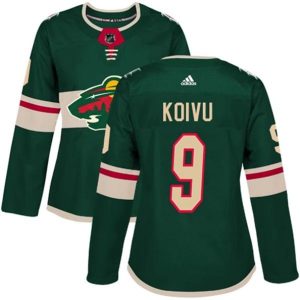 kvinder-NHL-Minnesota-Wild-Ishockey-Troeje-Mikko-Koivu-9-Groen-Authentic