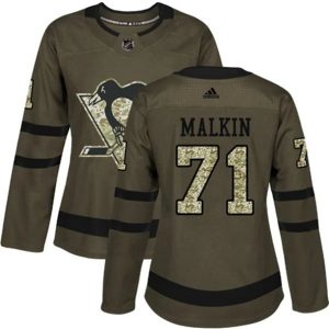 kvinder-NHL-Pittsburgh-Penguins-Ishockey-Troeje-Evgeni-Malkin-71-Camo-Groen-Authentic