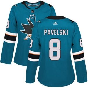 kvinder-NHL-San-Jose-Sharks-Ishockey-Troeje-Joe-Pavelski-8-Teal-Authentic