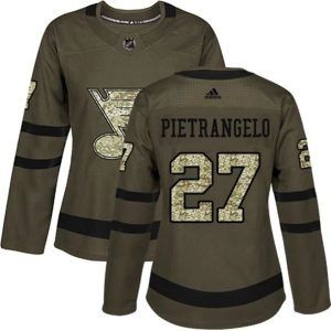 kvinder-NHL-St.-Louis-Blues-Ishockey-Troeje-Alex-Pietrangelo-27-Camo-Groen-Authentic