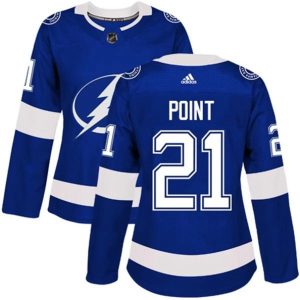 kvinder-NHL-Tampa-Bay-Lightning-Ishockey-Troeje-Brayden-Point-21-Blaa-Authentic