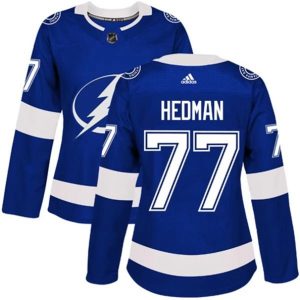 kvinder-NHL-Tampa-Bay-Lightning-Ishockey-Troeje-Victor-Hedman-77-Blaa-Authentic