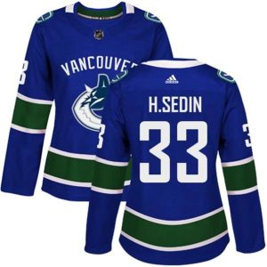 kvinder-NHL-Vancouver-Canucks-Ishockey-Troeje-Henrik-Sedin-33-Blaa-Authentic