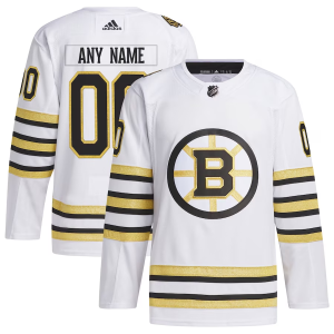 Boston Bruins Tilpasset Troeje Hvid 100th Anniversary Primegreen Authentic 1